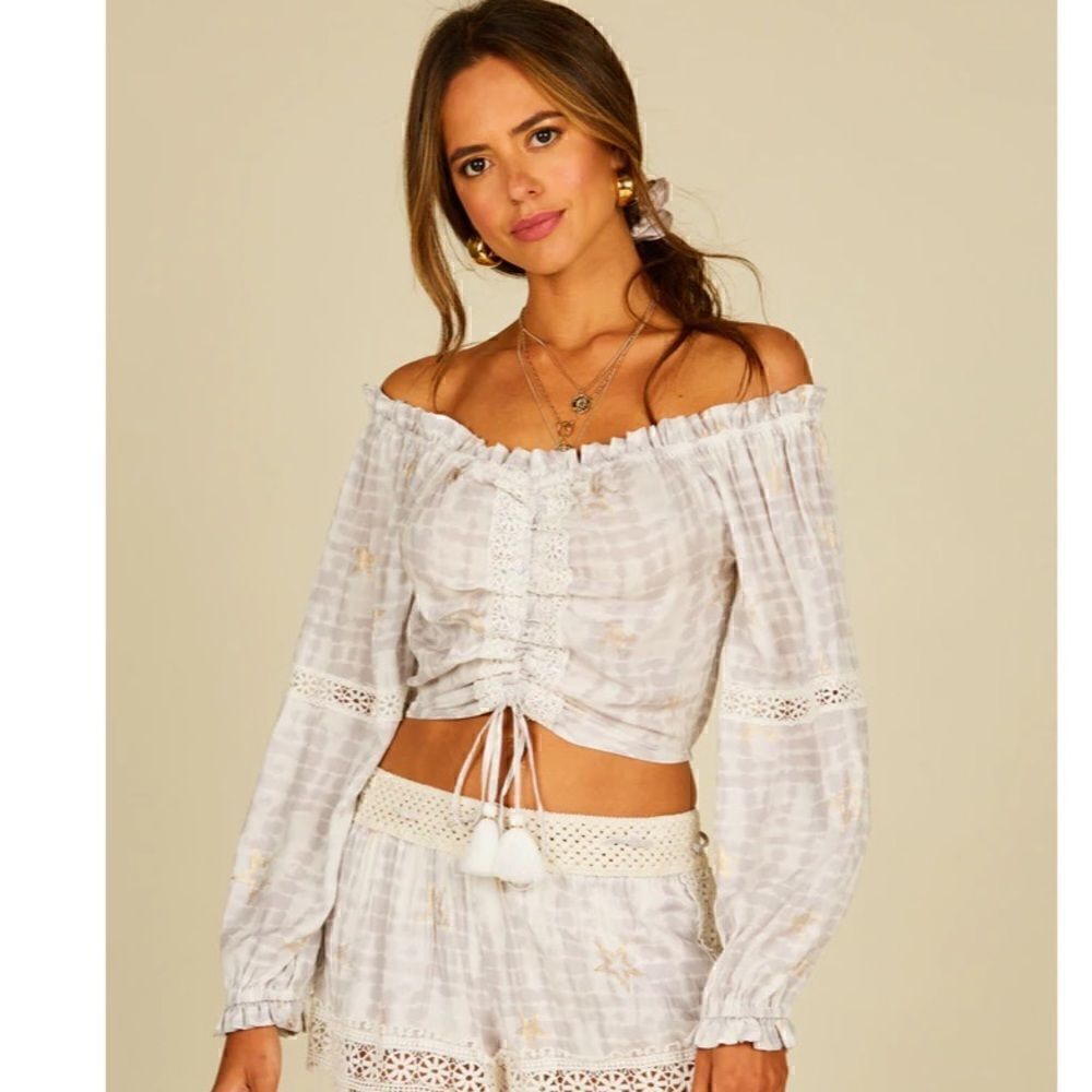 Surf Gypsy Crochet Off Shoulder Crop Top